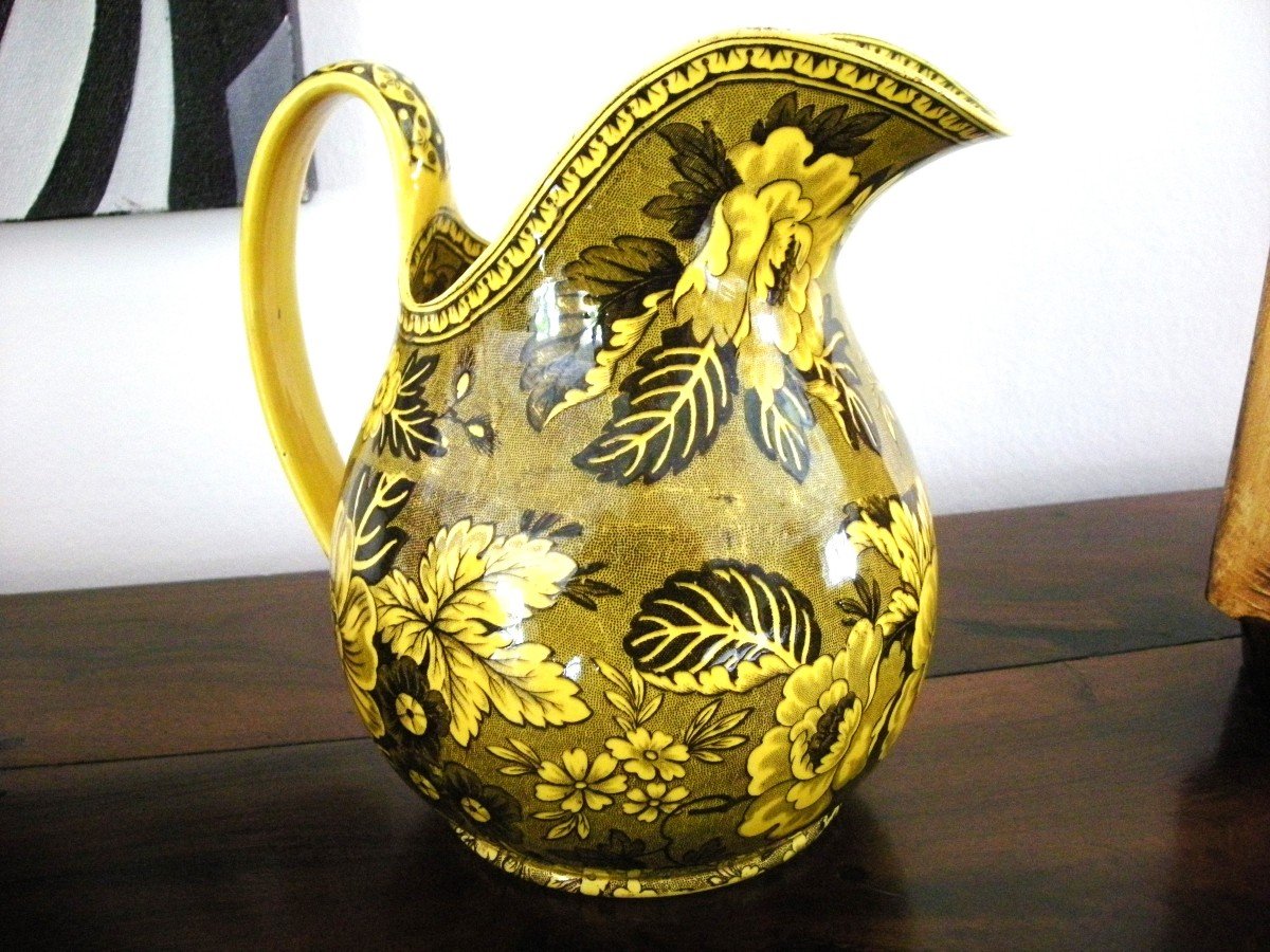 Broc  Faience  Fine  Jaune  1834  Signature  Creil-photo-6