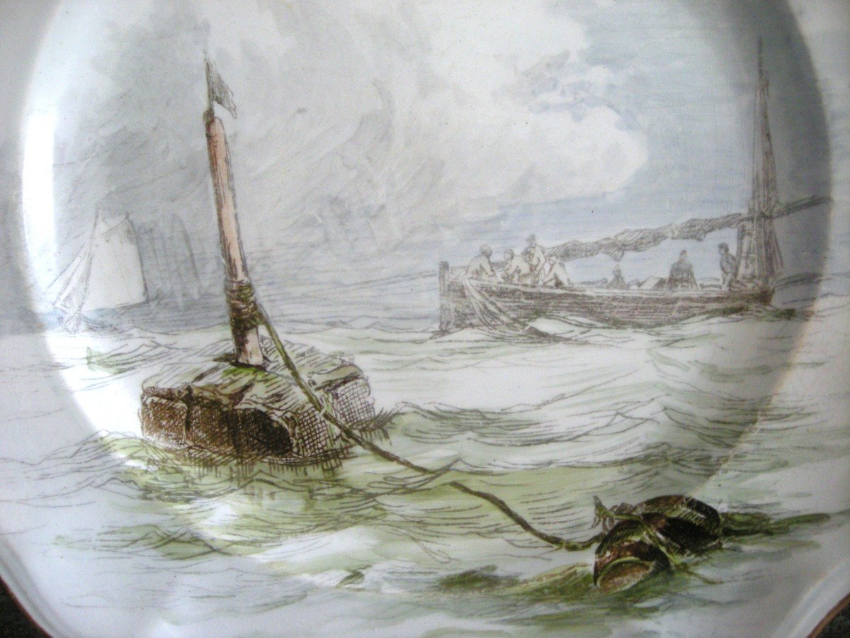 3 Plates 1889 Marine Decor By Ludovic Napoleon Lepic-photo-5