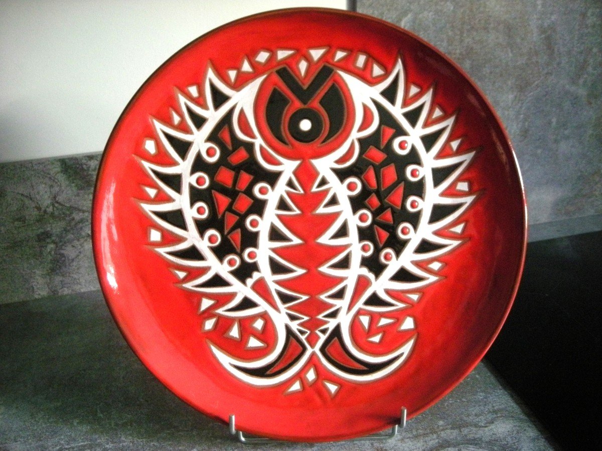 Plat  Ceramique  Annee  1960  De  Jean  Picart  Le  Doux