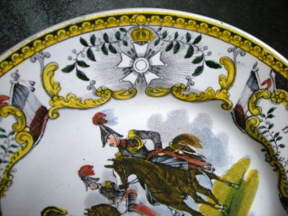 2  Assiettes  Faience  Polychrome  Decor Militaire  Signees  Creil-photo-4