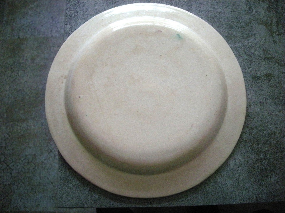 Fine Earthenware Plate 19th Century Military Decor From Forges Les Eaux-photo-3