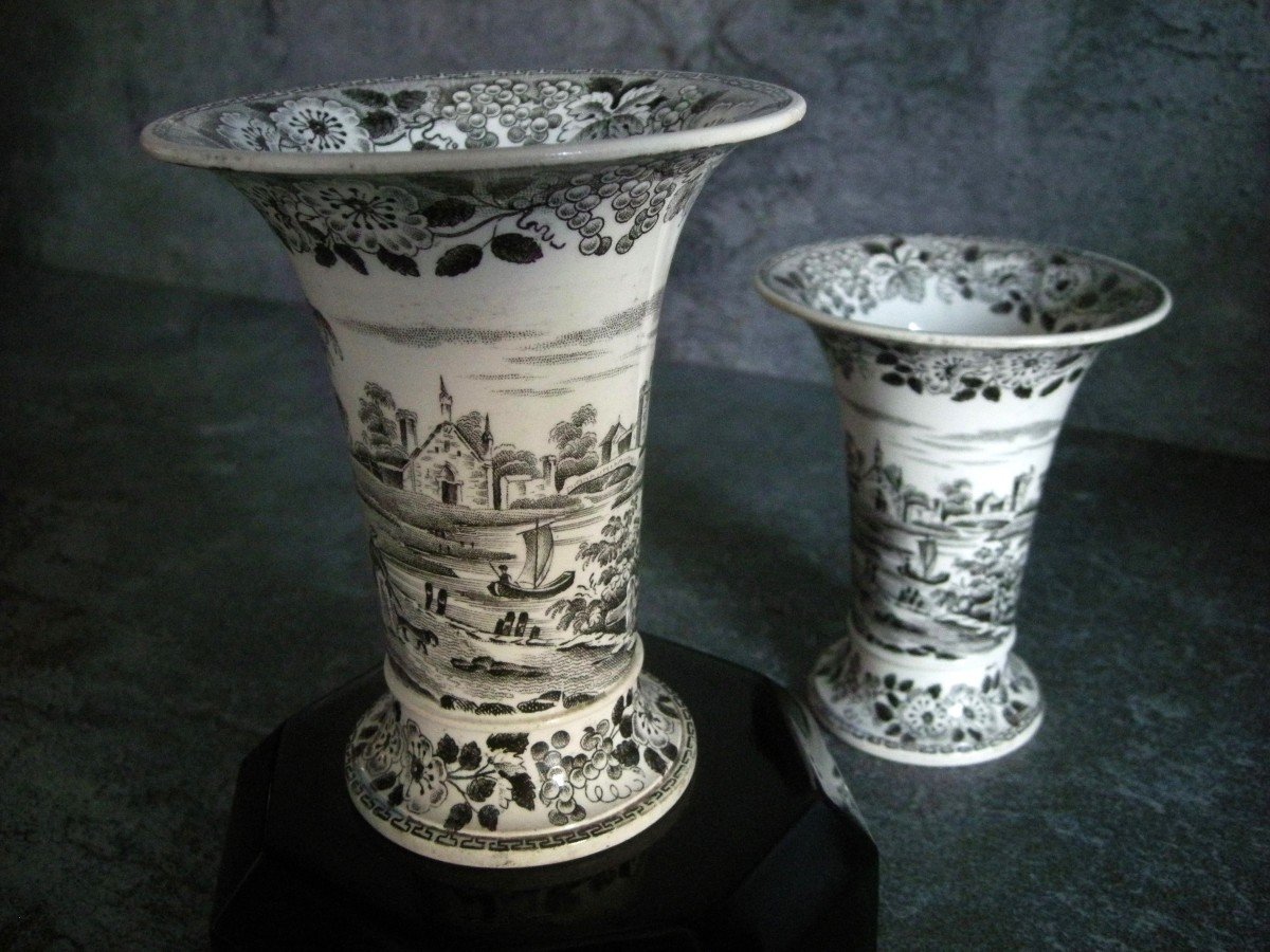 Two Opaque Porcelain Vases Gold Medal 1834 Montereau-photo-8