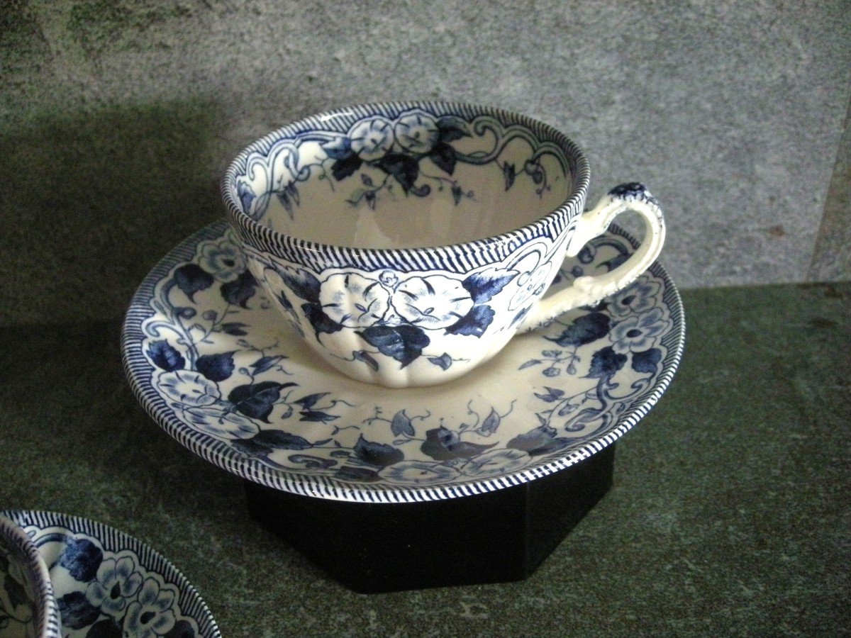 Two Tea Cups From The Flora Service Of Creil And Montereau-photo-2