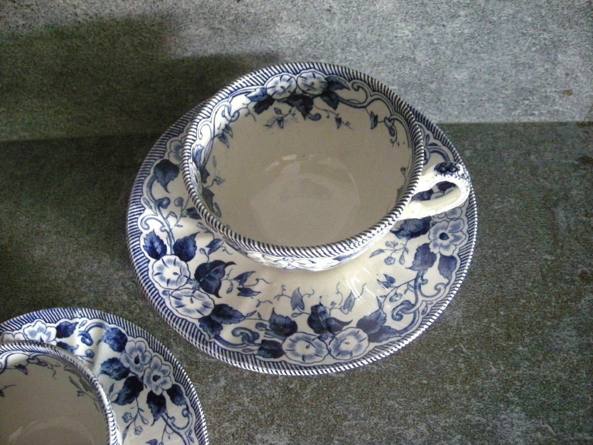 Two Tea Cups From The Flora Service Of Creil And Montereau-photo-3