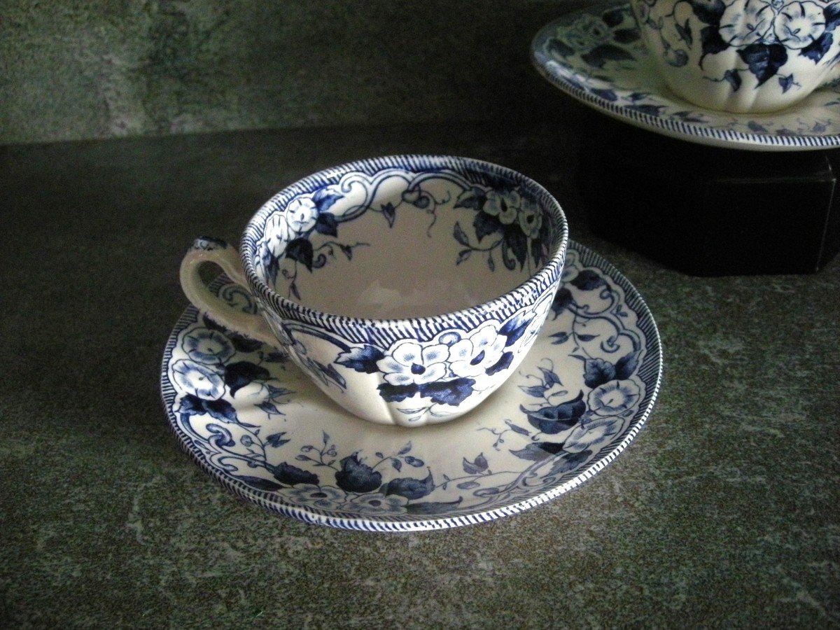 Two Tea Cups From The Flora Service Of Creil And Montereau-photo-4