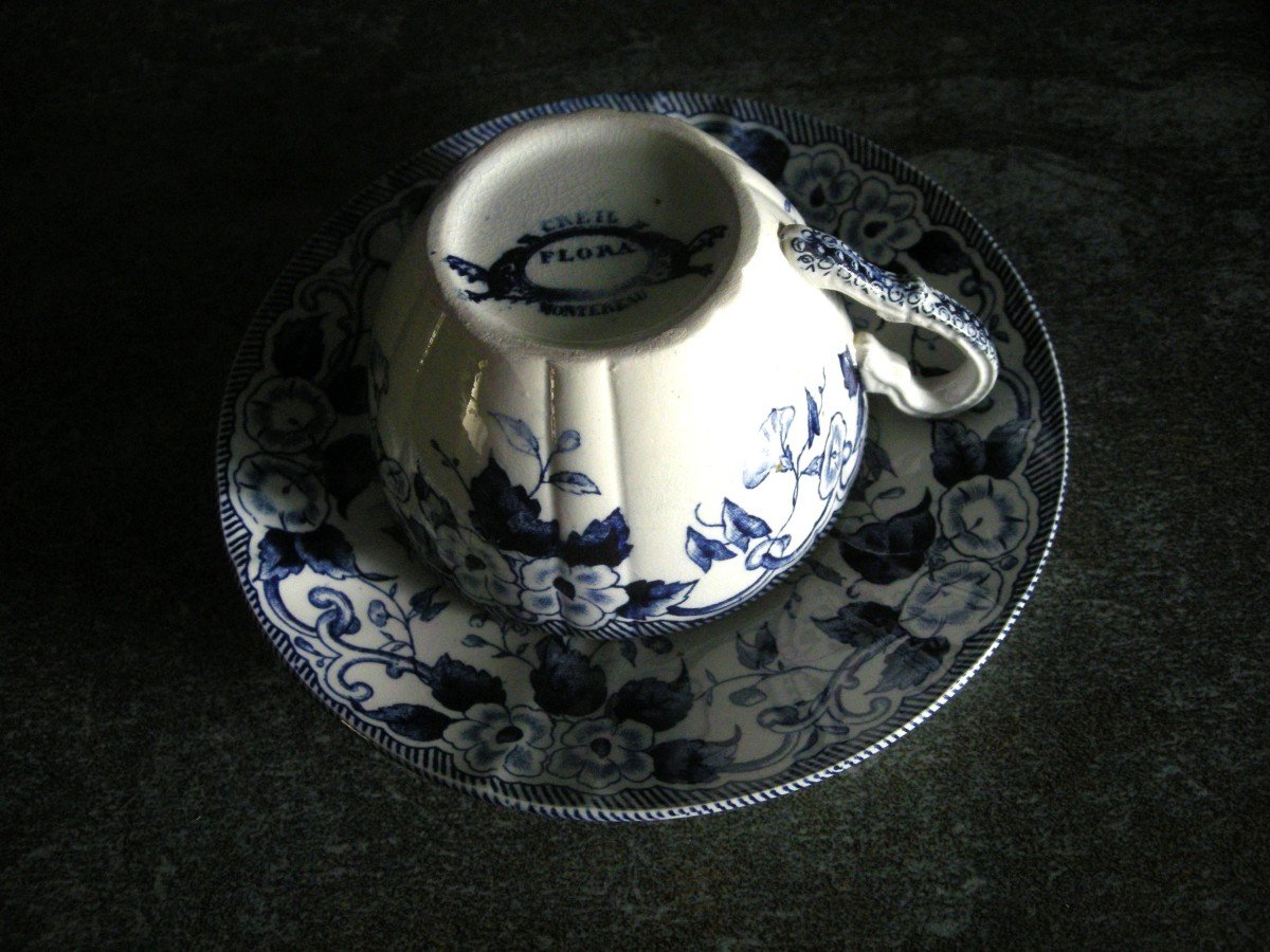 Two Tea Cups From The Flora Service Of Creil And Montereau-photo-1