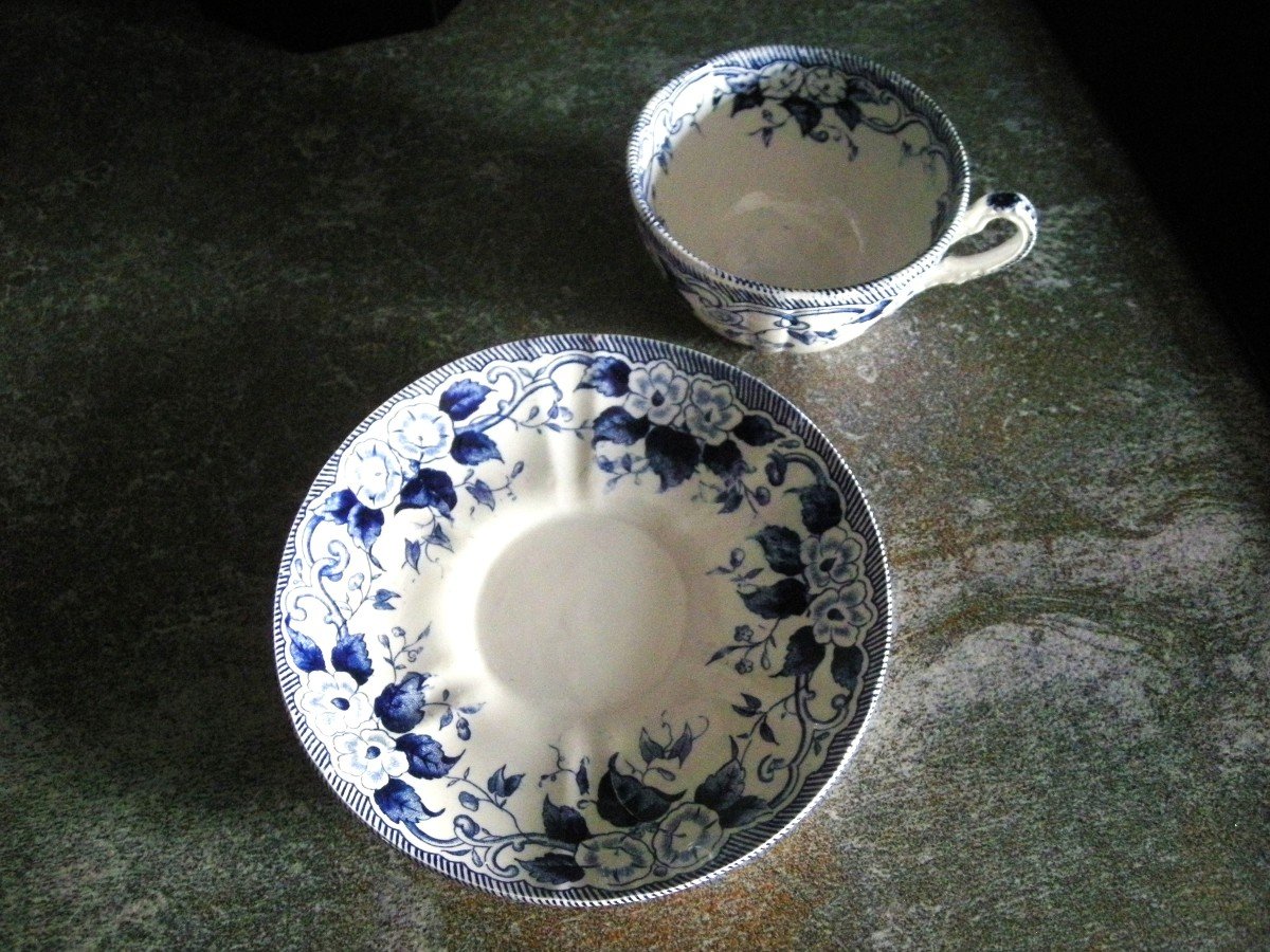 Two Tea Cups From The Flora Service Of Creil And Montereau-photo-3