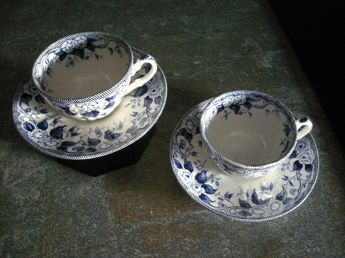 Two Tea Cups From The Flora Service Of Creil And Montereau-photo-4