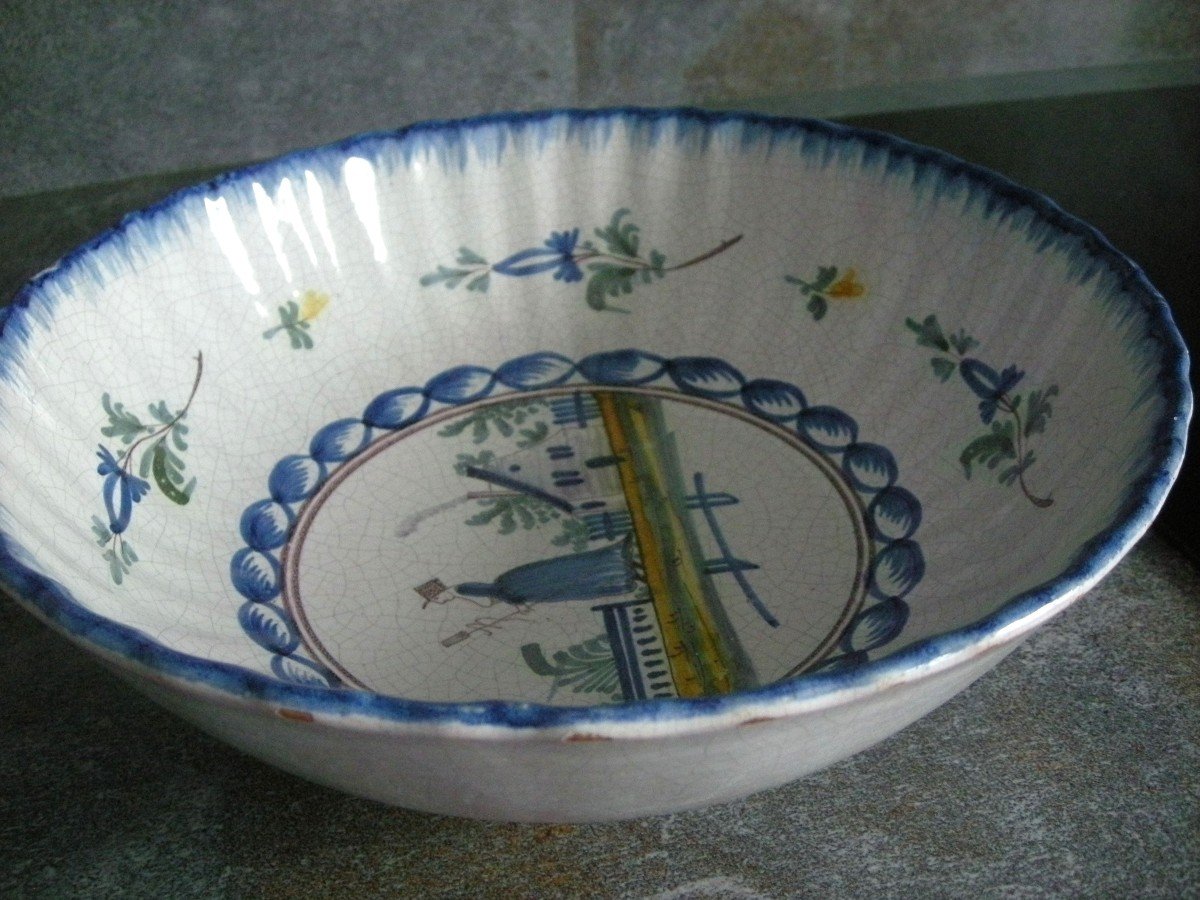 Saladier  En  Faience  XIXème  De  La  Manufacture  De  Saint  Paul-photo-5
