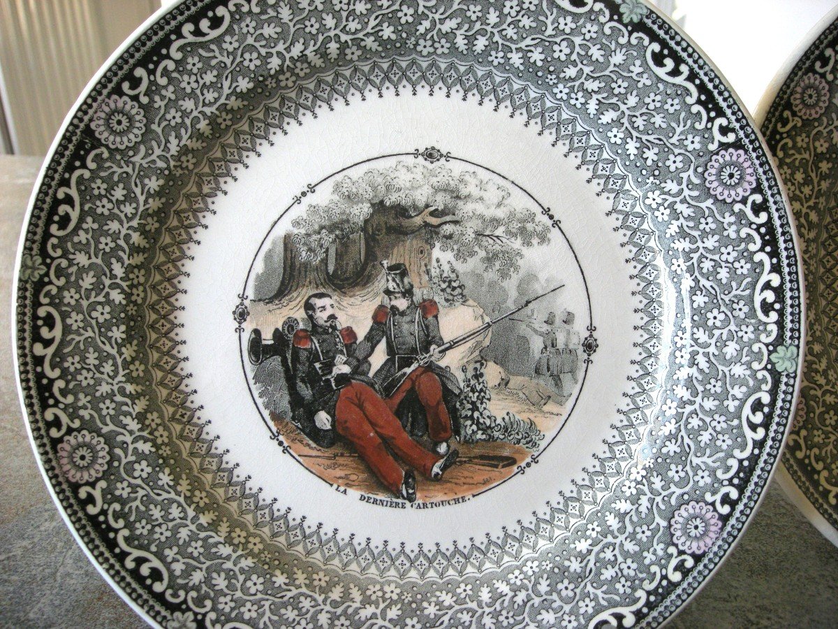 5  Assiettes  Porcelaine  Opaque  1839  série  sur " l' Algérie "   De  Creil Et Montereau-photo-2