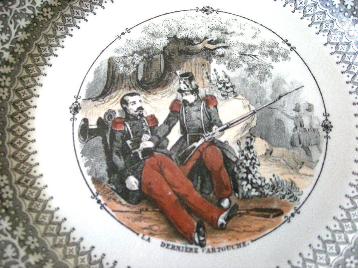 5  Assiettes  Porcelaine  Opaque  1839  série  sur " l' Algérie "   De  Creil Et Montereau-photo-6