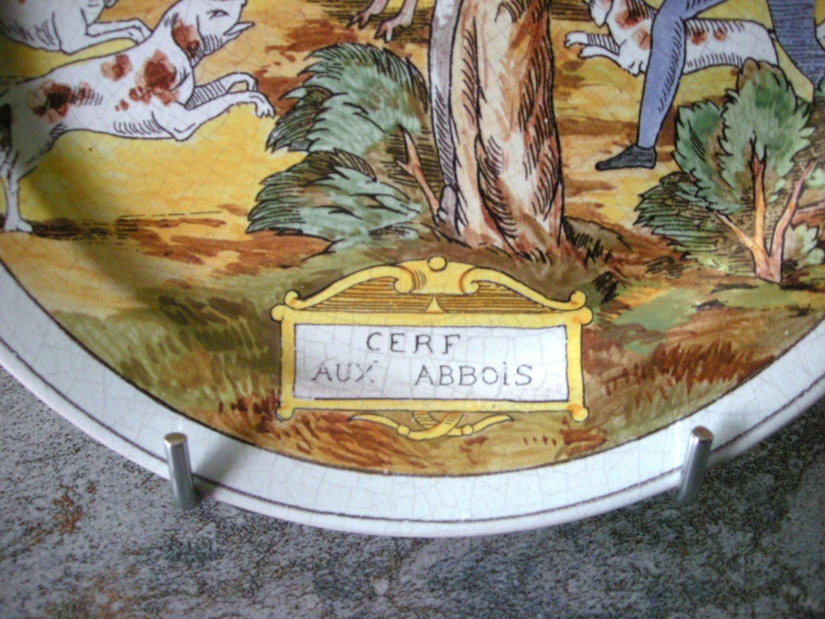 Earthenware Plate Early 20th Century Pierrefonds Manufacture (oise)-photo-1