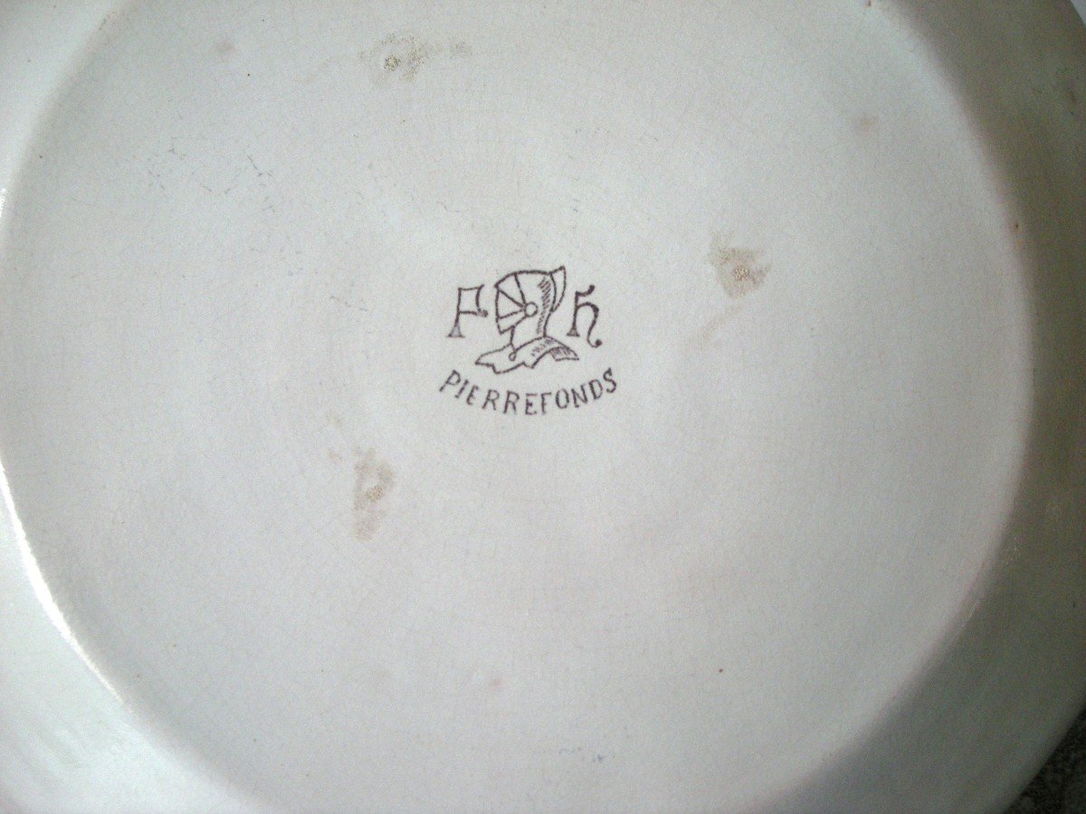 Earthenware Plate Early 20th Century Pierrefonds Manufacture (oise)-photo-3