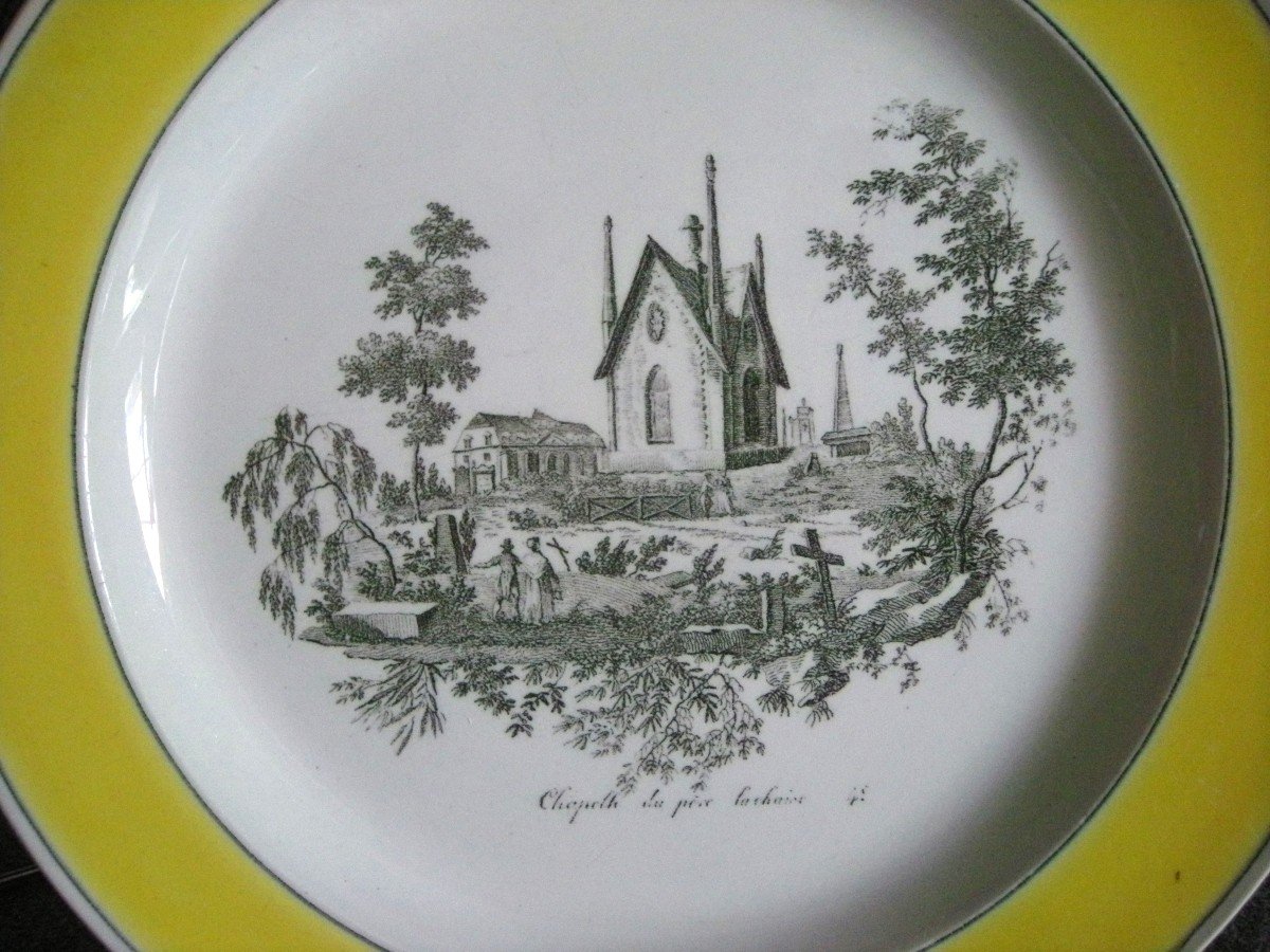 6  Assiettes  Faïence  Fine  1808  Décor  "  Monuments "  Creil-photo-8