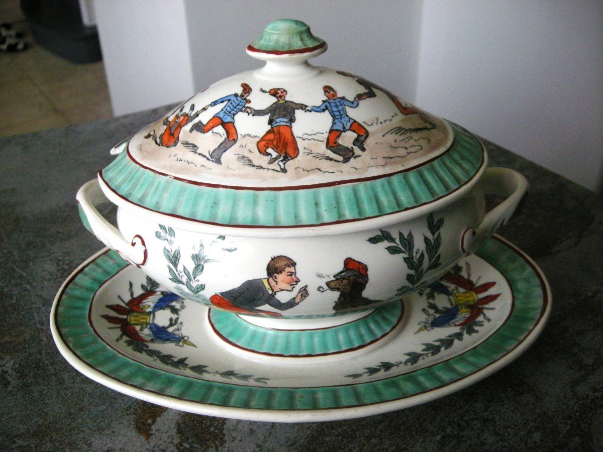 Jatte A Sucre  " Guerre 1870 - 1871 " Signée Creil et Montereau-photo-2