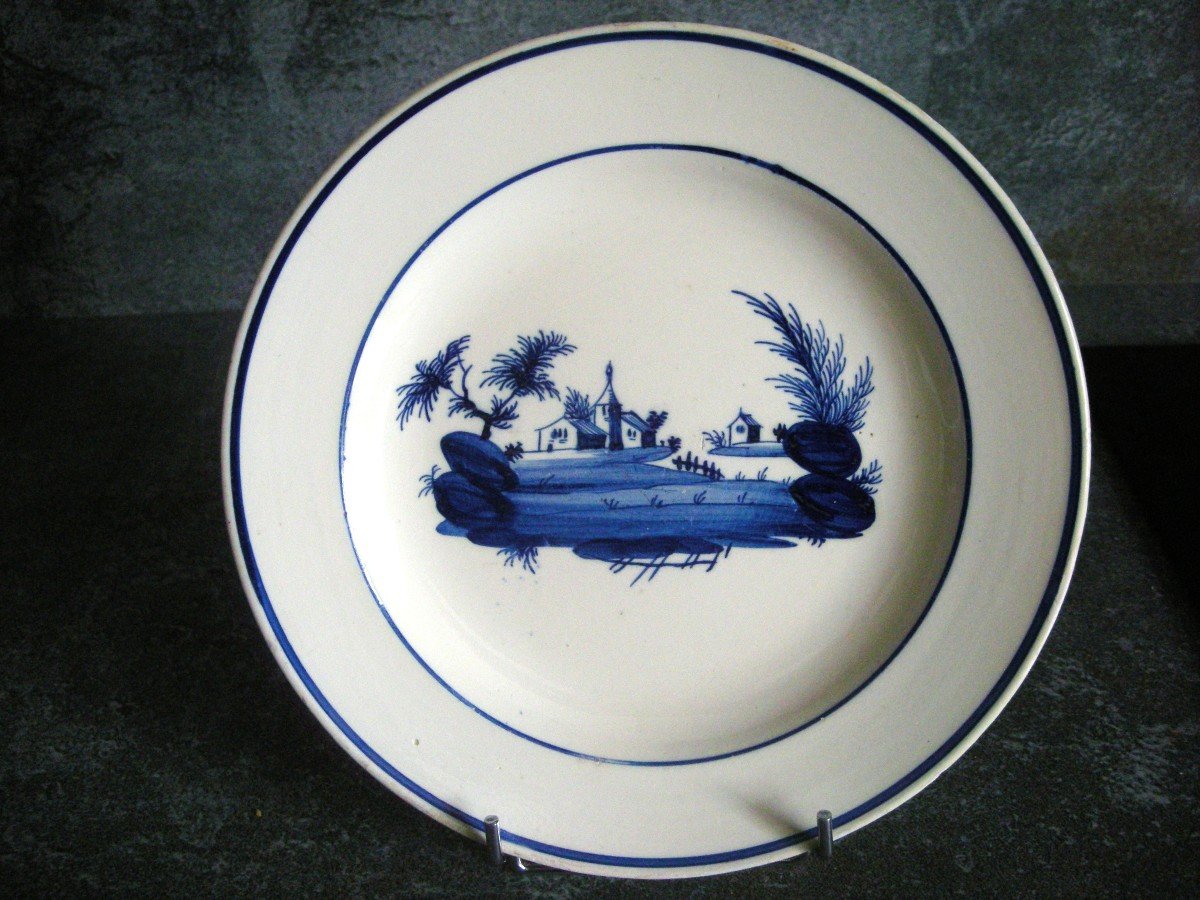 Assiette  Faïence  Fine  Vers  1800  Manufacture  Bellevue Les Toul