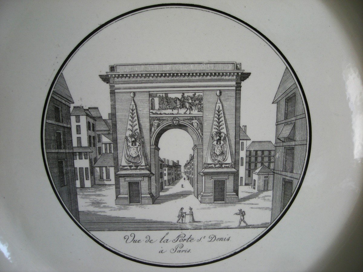 Fine Earthenware Dish 1824 Grisaille Decor Signed Choisy Le Roi-photo-4