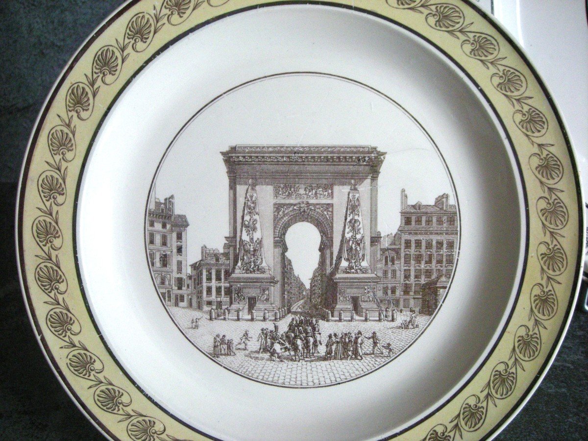 Fine Earthenware Plate 1808 Rare Palmettes Decor Signed Creil-photo-2