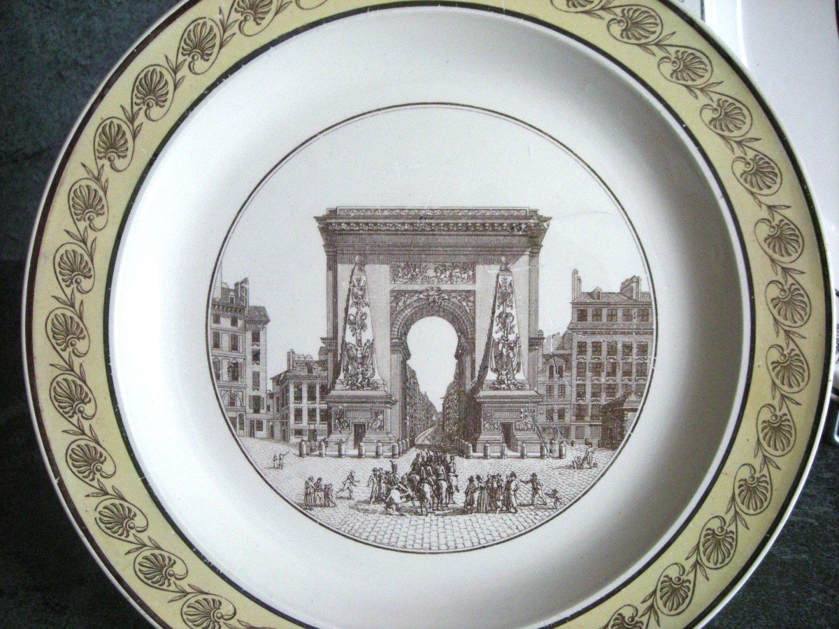 Assiette  Faïence  Fine  1808  Rare  Décor  Palmettes  Signée  Creil-photo-2