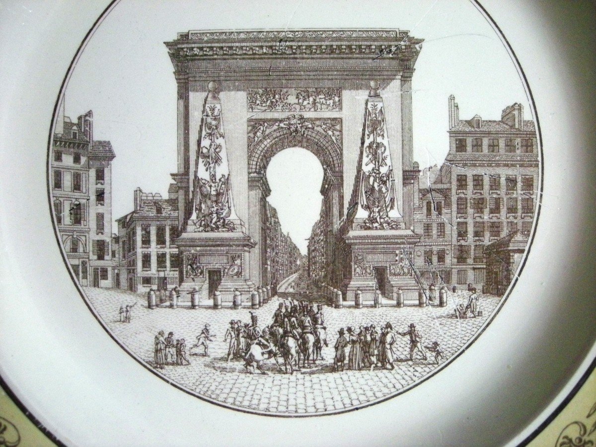 Fine Earthenware Plate 1808 Rare Palmettes Decor Signed Creil-photo-3