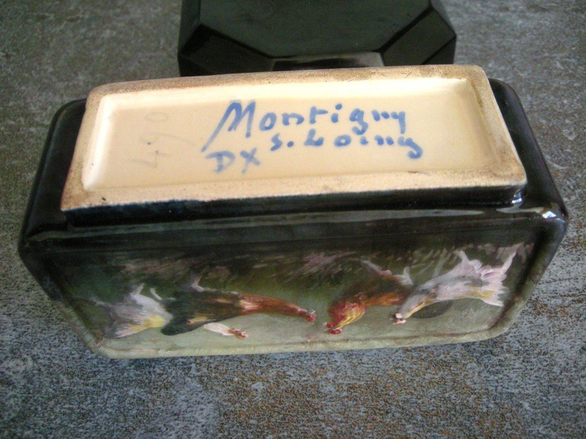 Planter 1890 Farmyard Decor Signed Montigny Sur Loing-photo-6