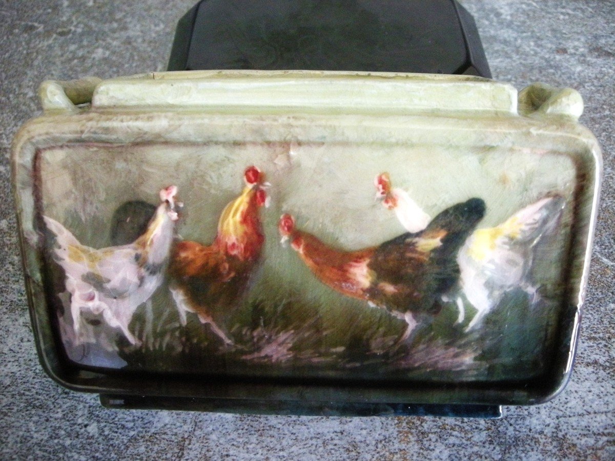 Planter 1890 Farmyard Decor Signed Montigny Sur Loing-photo-7