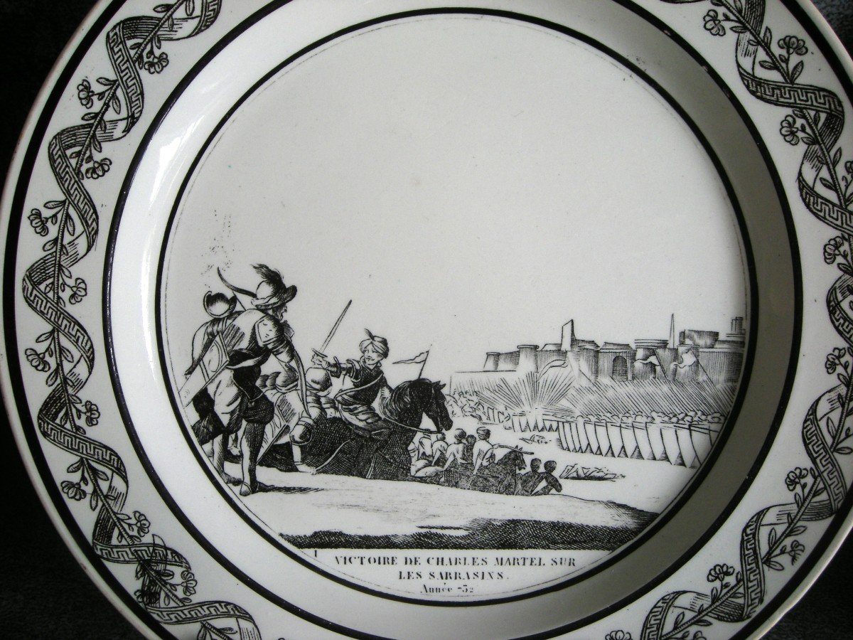 5 Plates 1824 Decor On History Signed Choisy Le Roi-photo-1