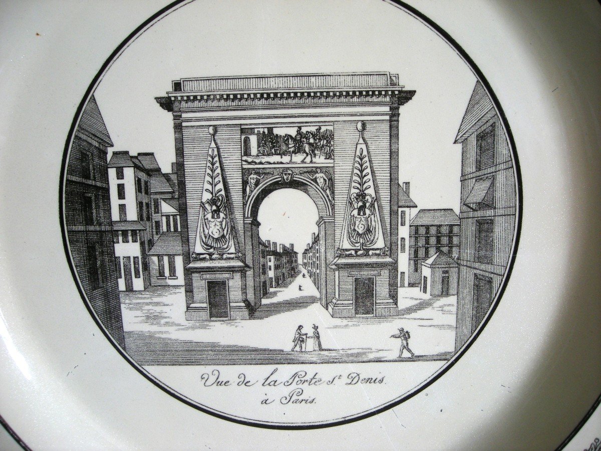 Dish Decor On The Saint Denis Gate In Paris Earthenware 1824 By Choisy Le Roi-photo-4