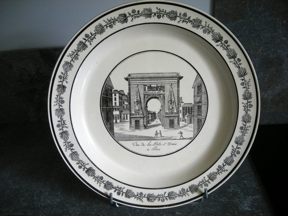 Dish Decor On The Saint Denis Gate In Paris Earthenware 1824 By Choisy Le Roi