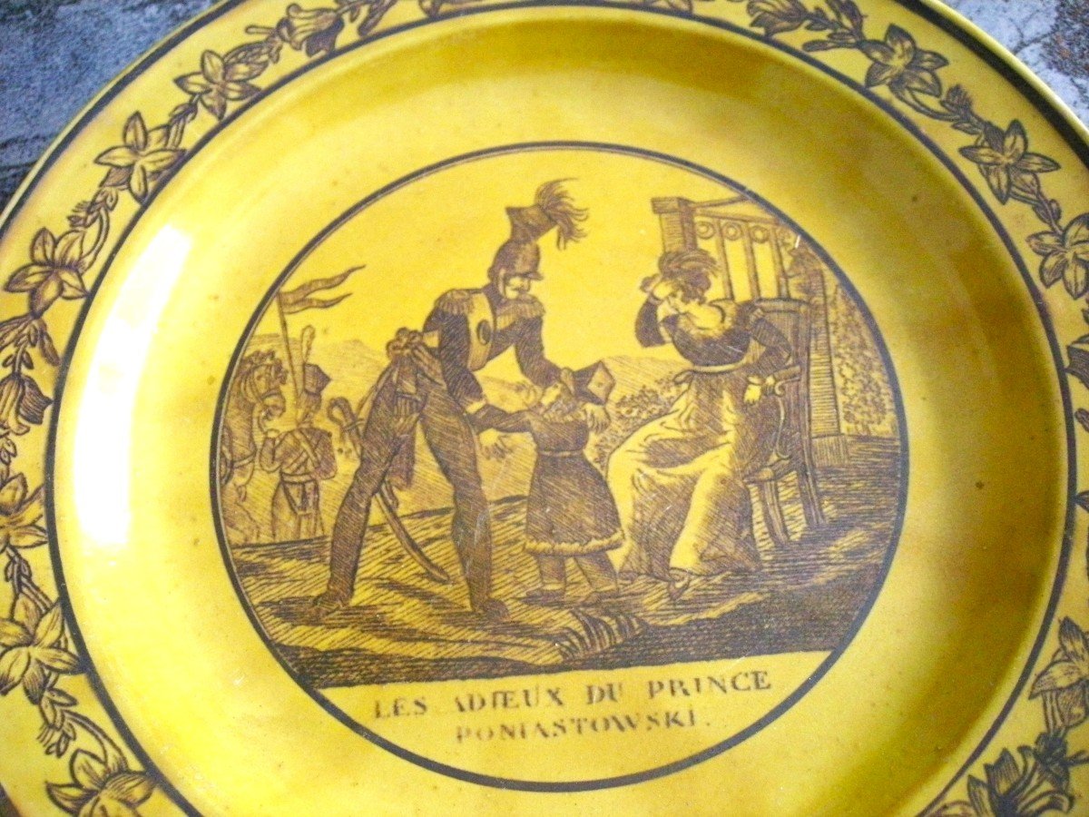 Fine Yellow Earthenware Plate 19th Century Manufacture d'Aumale-photo-1
