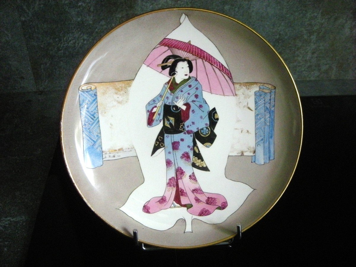 2  Assiettes  Faïence  XIXème  Décor  " Japonais "  Creil  Montereau-photo-2