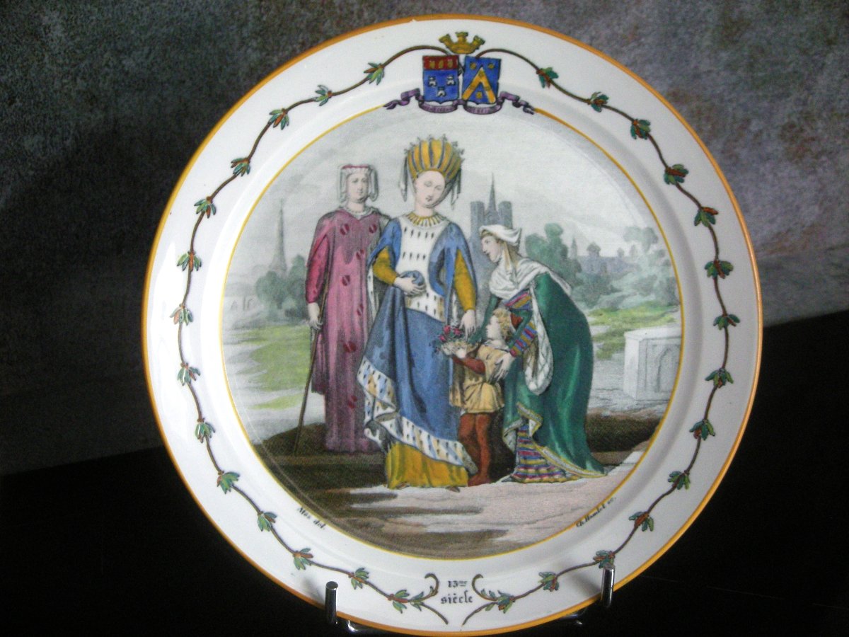 6 Earthenware Plates 1876 "national Costumes" From Creil And Montereau-photo-4