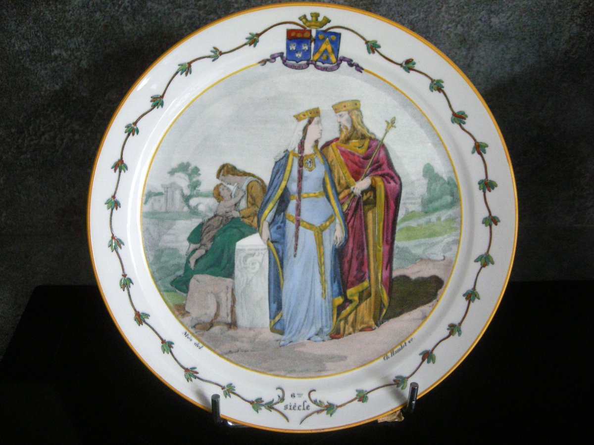 6 Earthenware Plates 1876 "national Costumes" From Creil And Montereau-photo-5