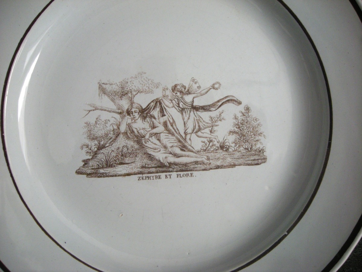 Assiette  Faïence  début  XIXème  TOUL  BELLEVUE