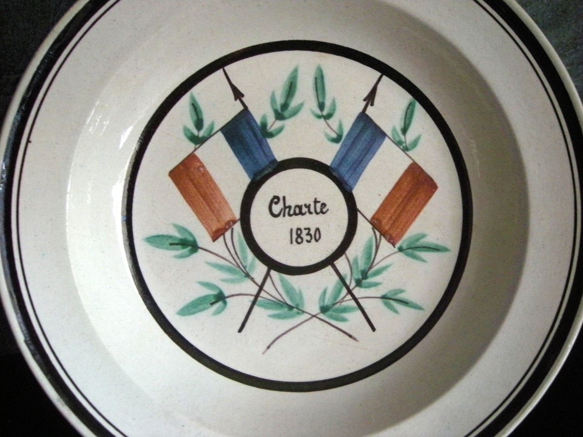 Fine Earthenware Plate "chartre 1830" Forges Les Eaux-photo-3