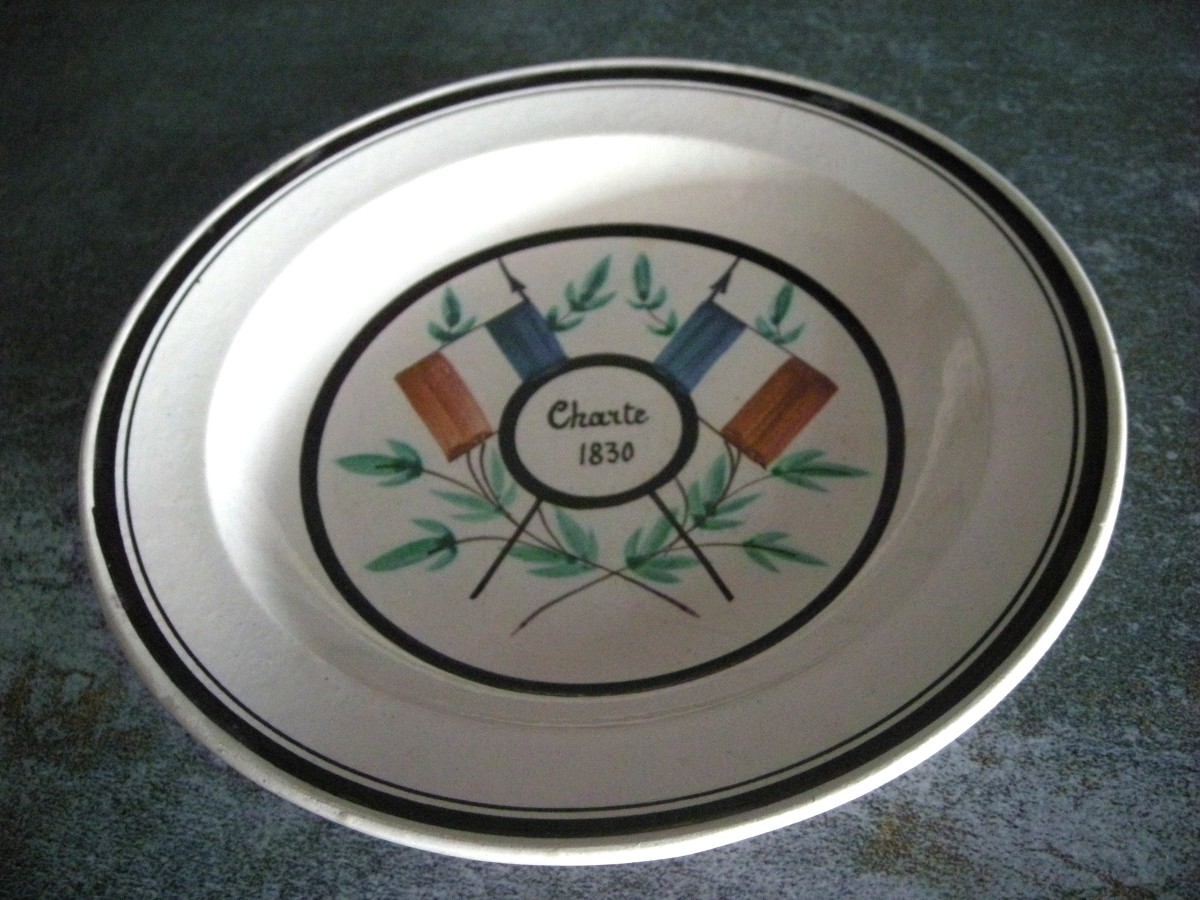 Fine Earthenware Plate "chartre 1830" Forges Les Eaux-photo-2