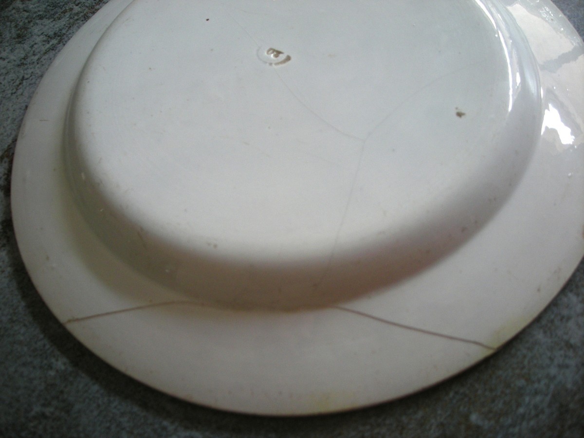 3 Fine Earthenware Plates 1830 Polychrome Montereau Decor-photo-5
