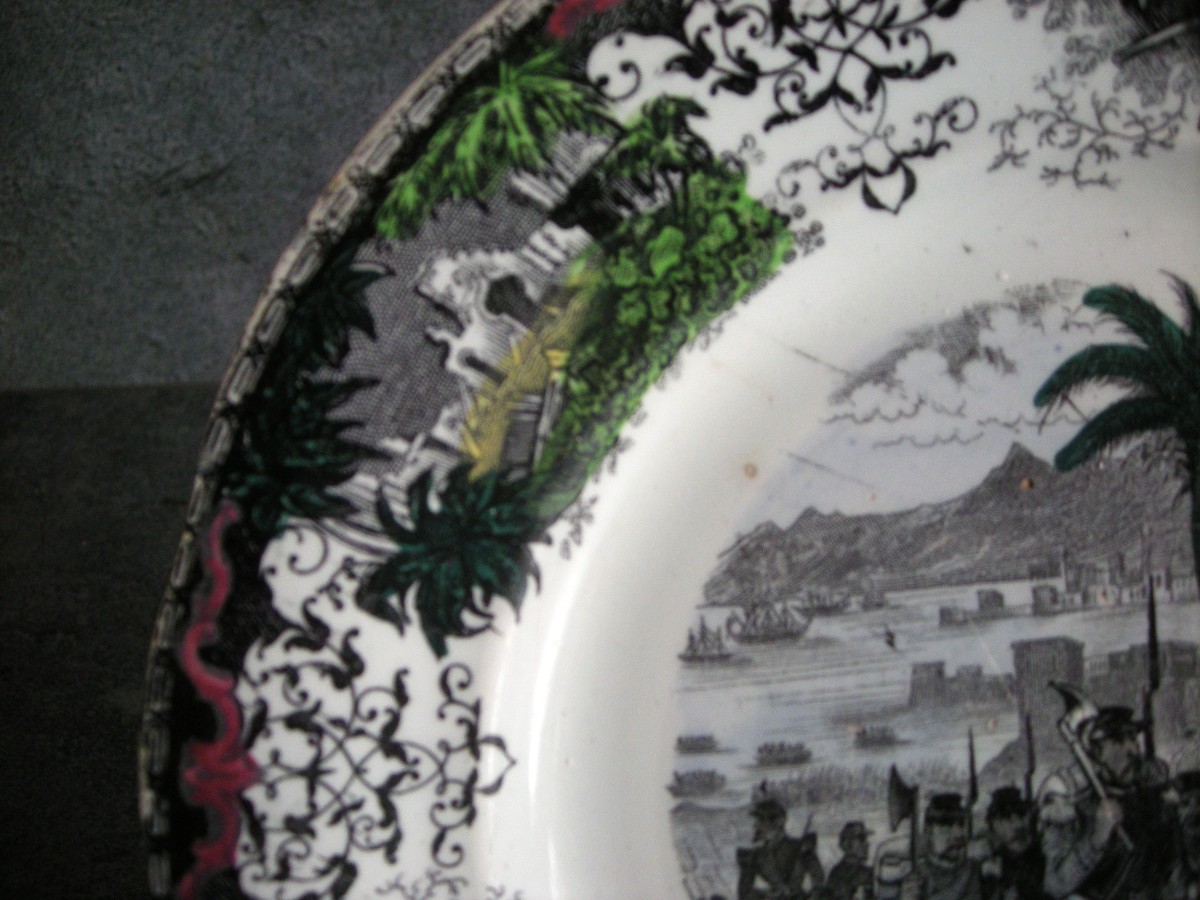 Assiette  Faïence  XIXème  "  Les  Massacres  des  Chrétiens  au  Liban - Syrie  "-photo-1