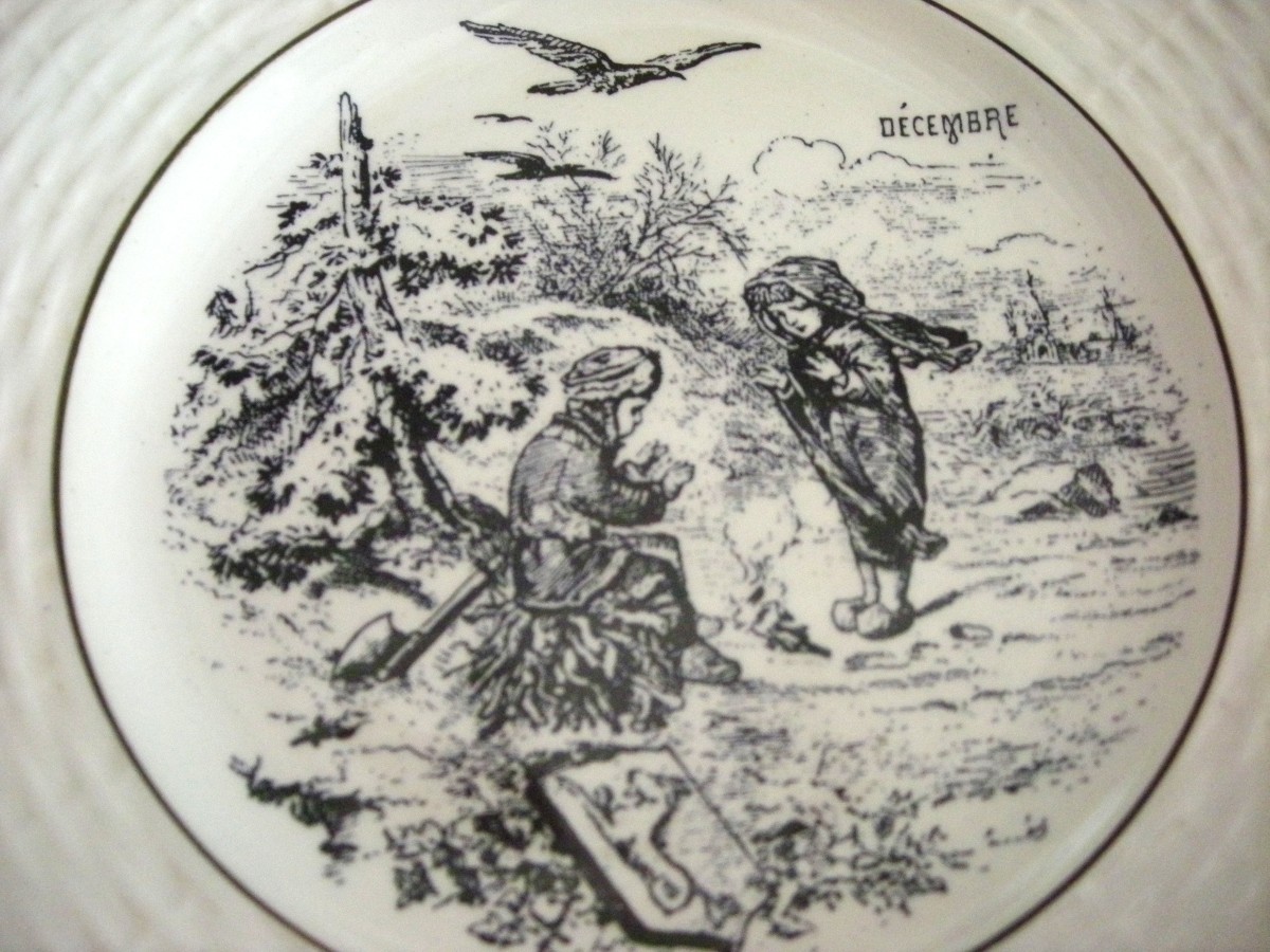 12 20th Century Dessert Plates, Sarreguemines Months Theme-photo-6
