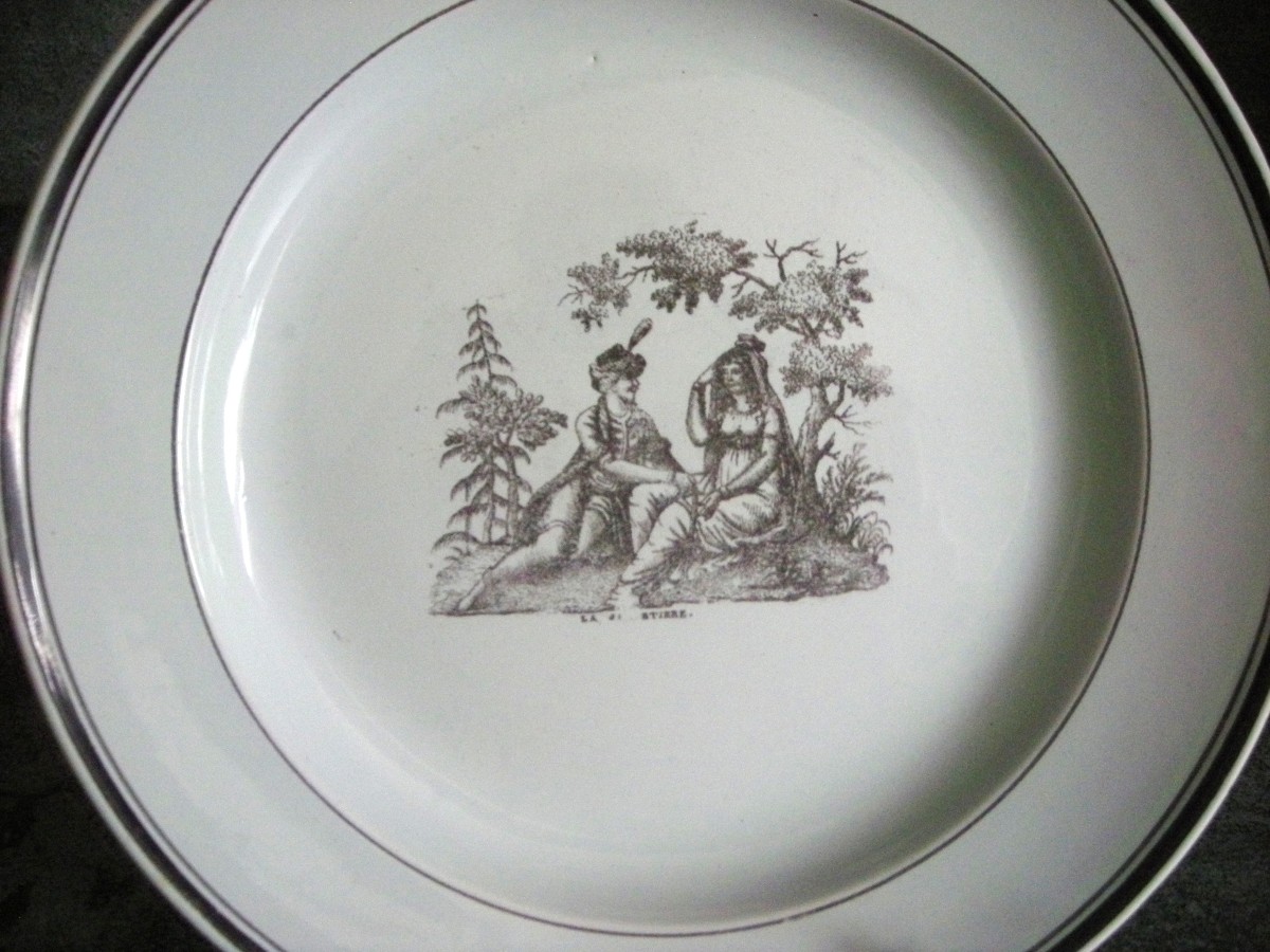 Assiette  faïence  début  XIXème  Manufacture  Toul  Bellevue