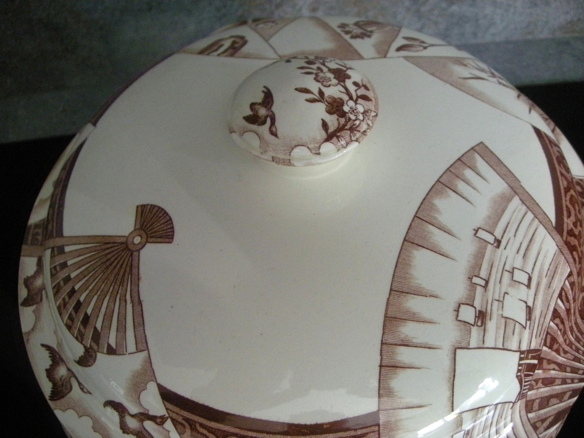 Jules Vieillard Bordeaux Earthenware Soup Tureen, Fan-shaped Service, Bordeaux-photo-4