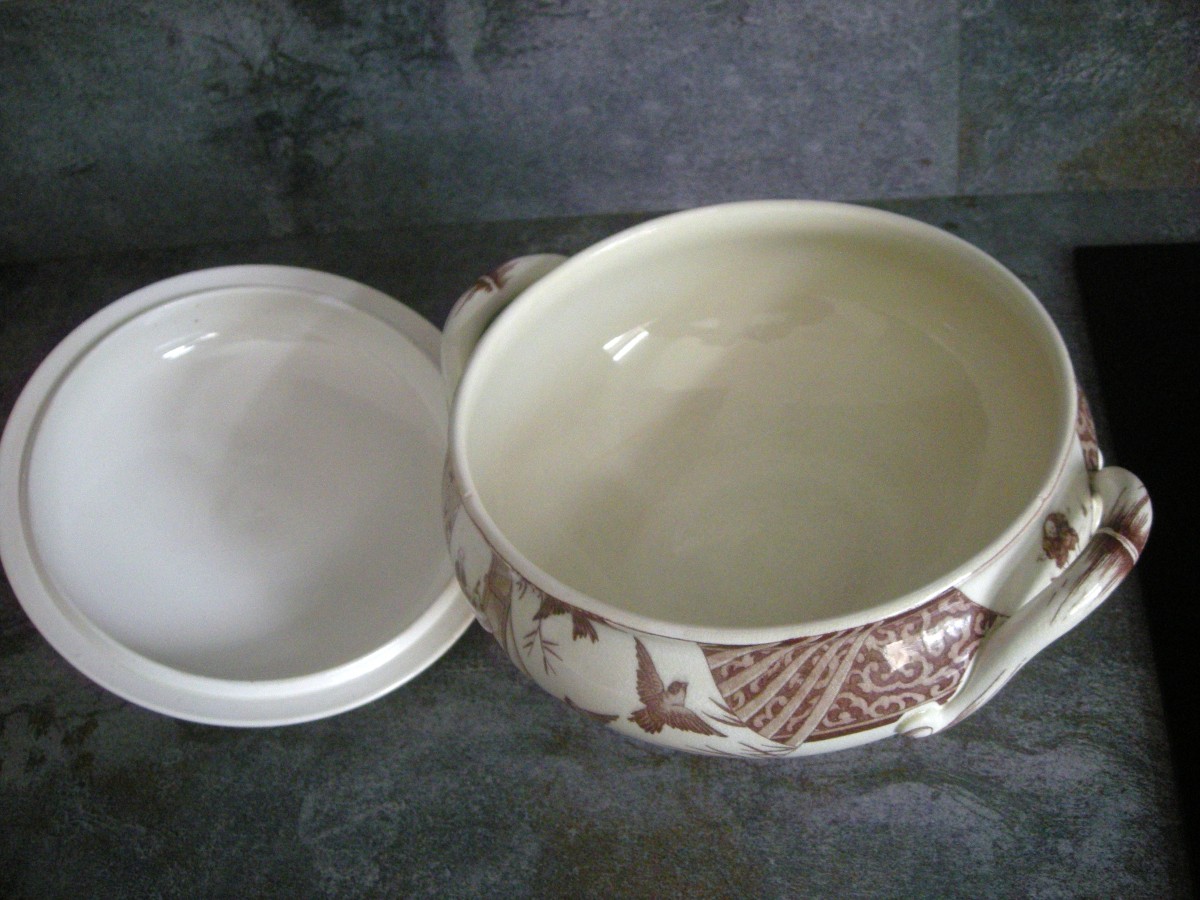 Jules Vieillard Bordeaux Earthenware Soup Tureen, Fan-shaped Service, Bordeaux-photo-6