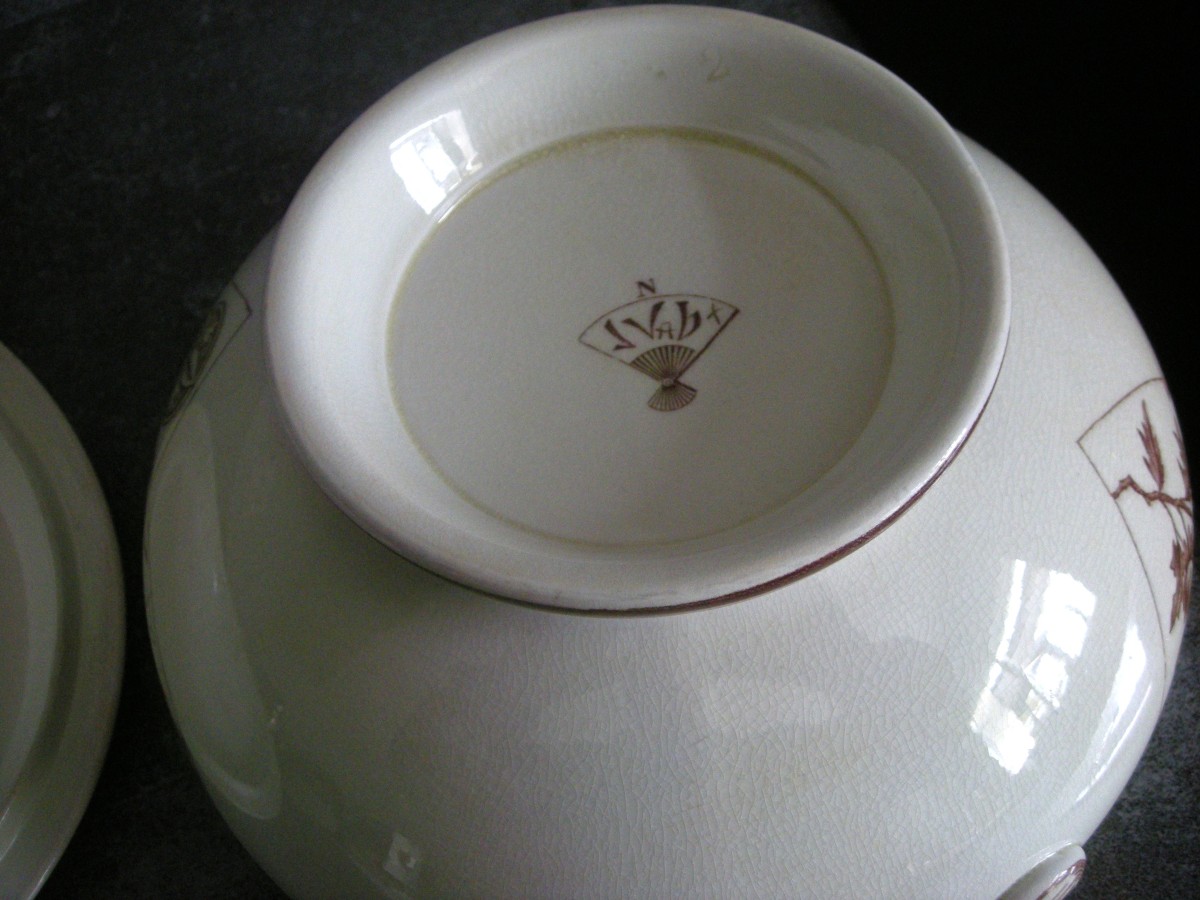 Jules Vieillard Bordeaux Earthenware Soup Tureen, Fan-shaped Service, Bordeaux-photo-7