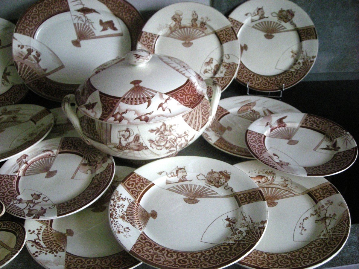 Jules Vieillard Bordeaux Earthenware Soup Tureen, Fan-shaped Service, Bordeaux-photo-8