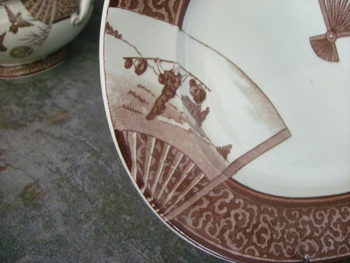 Rectangular Serving Dish, Fan-shaped Dish By Jules Vieillard, Bordeaux-photo-2