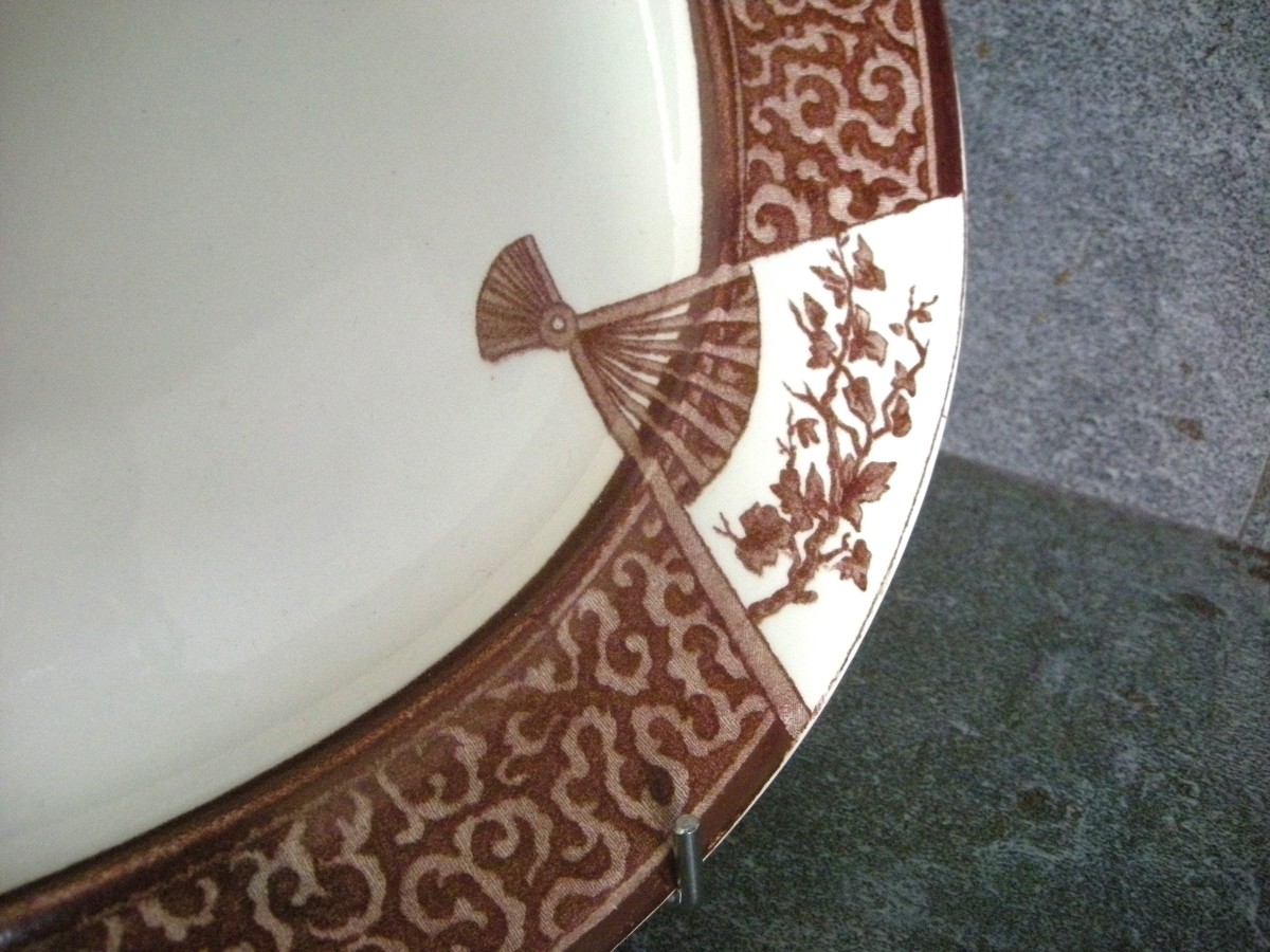 Rectangular Serving Dish, Fan-shaped Dish By Jules Vieillard, Bordeaux-photo-4