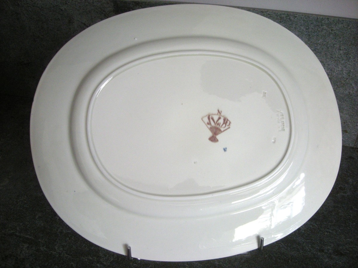 Rectangular Serving Dish, Fan-shaped Dish By Jules Vieillard, Bordeaux-photo-2