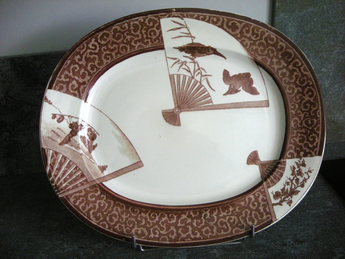 Rectangular Serving Dish, Fan-shaped Dish By Jules Vieillard, Bordeaux