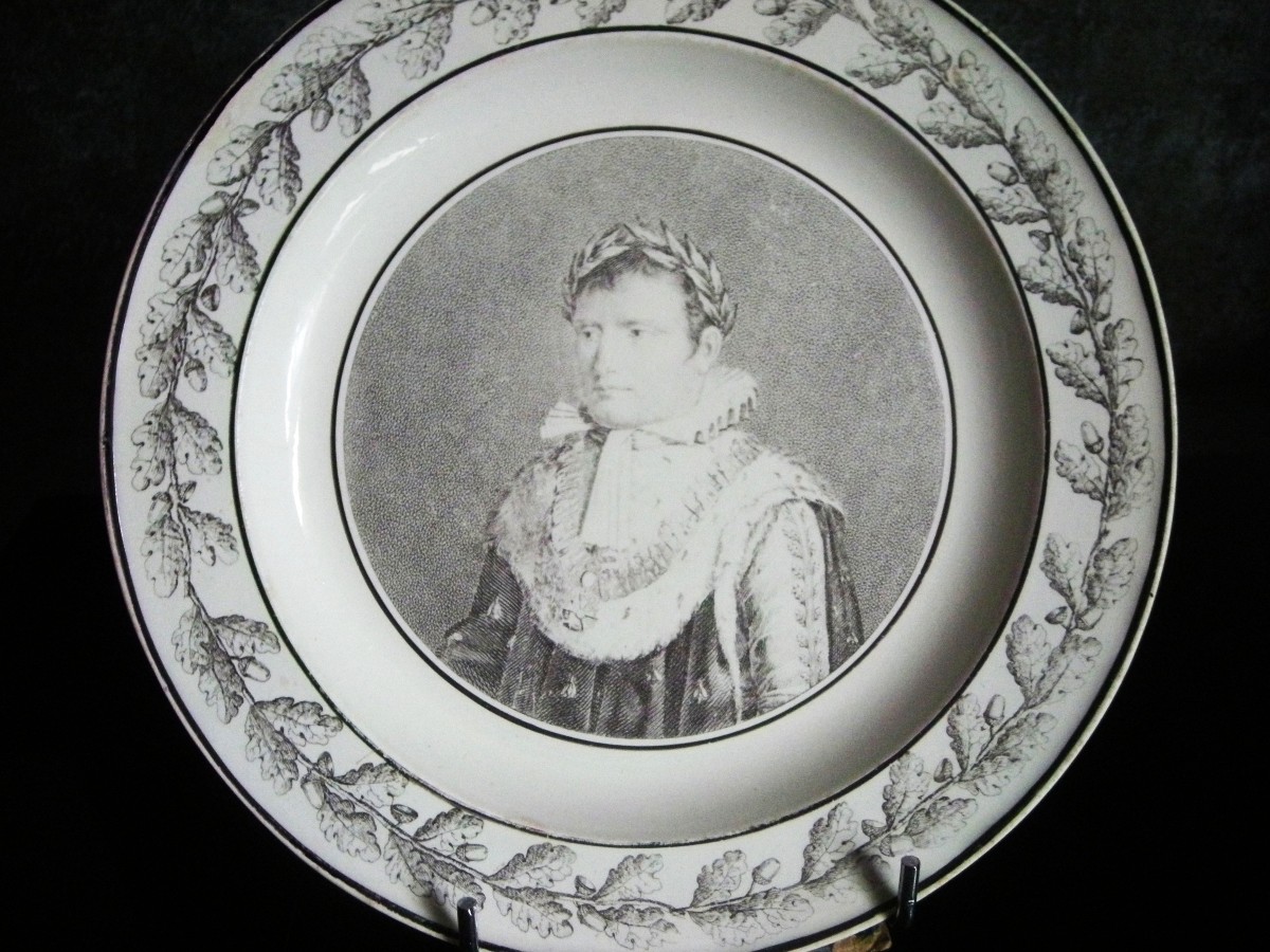 Fine Earthenware Plate, 1810, Portrait Of Napoleon Bonaparte, From Creil-photo-2