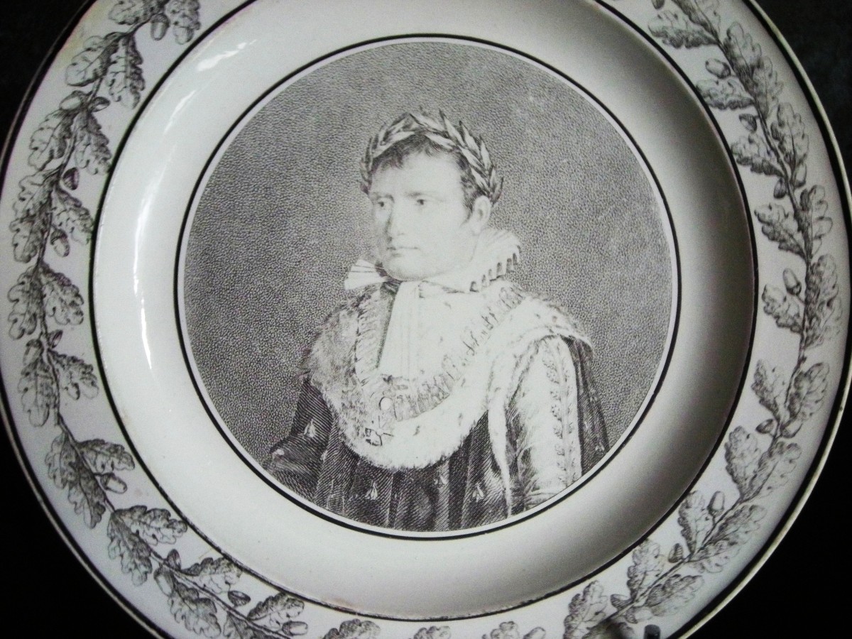 Fine Earthenware Plate, 1810, Portrait Of Napoleon Bonaparte, From Creil-photo-3